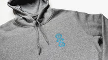 Load image into Gallery viewer, Matching Heather Grey Hooded Tracksuit with Blue 'Three Wise Monkeys' Embroidery