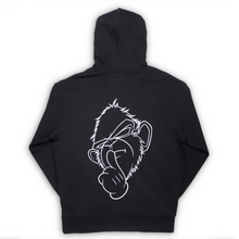 Load image into Gallery viewer, Black 'Deaf, Dumb & Blind' Hoodie with Back Print & Double Embroidered Hood.
