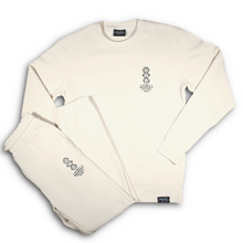Load image into Gallery viewer, Matching Cream Crew Neck Tracksuit with Black Mini Logo Print