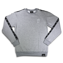 Load image into Gallery viewer, Repeat Logo Tape Heather Grey Crew Neck Fleece Tracksuit
