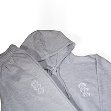 Load image into Gallery viewer, 'Three Wise Monkeys' Embroidered Matching Hooded Tracksuit - Heather Grey