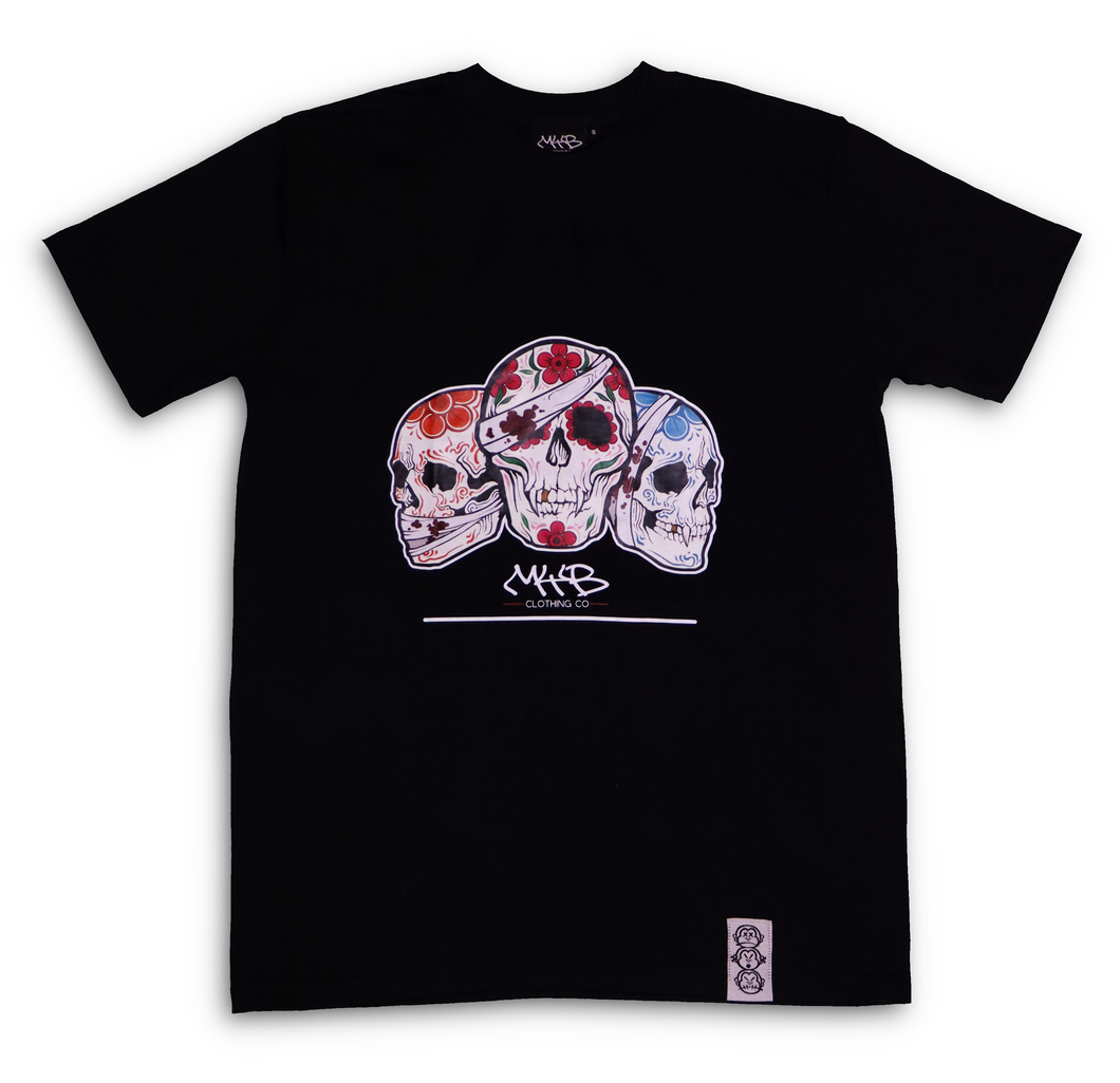 'Day of the Dead' T Shirt - Black