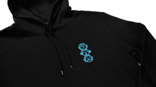 Load image into Gallery viewer, Premium Black Hoodie with Blue &#39;Three Wise Monkeys&#39; Embroidery
