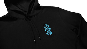 Premium Matching Black Hooded Tracksuit with Blue 'Three Wise Monkeys' Embroidery