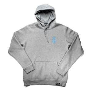 Premium Matching Heather Grey Hooded Tracksuit with Blue 'Three Wise Monkeys' Embroidery