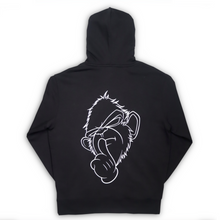 Load image into Gallery viewer, Black &#39;Deaf, Dumb &amp; Blind&#39; Hoodie with Back Print &amp; Double Embroidered Hood.
