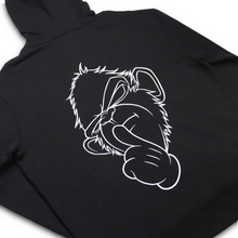 Load image into Gallery viewer, Black &#39;Deaf, Dumb &amp; Blind&#39; Hoodie with Back Print &amp; Double Embroidered Hood.
