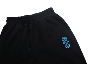 Premium Matching Black Hooded Tracksuit with Blue 'Three Wise Monkeys' Embroidery