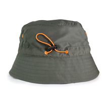 Load image into Gallery viewer, &#39;Crouching Monkey&#39; Embroidered Olive Green Bucket Hat
