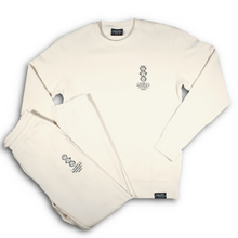 Load image into Gallery viewer, Premium Matching Cream Crew Neck Tracksuit with Black Mini Logo Print
