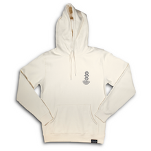 Load image into Gallery viewer, Premium Cream Hoodie with with Black Mini Logo Print
