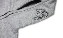 Load image into Gallery viewer, Heather Grey &#39;Deaf, Dumb &amp; Blind&#39; Hoodie with Back Print &amp; Double Embroidered Hood.
