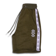 Load image into Gallery viewer, Repeat Logo Tape Zip pocket Jogger Shorts - Olive Green
