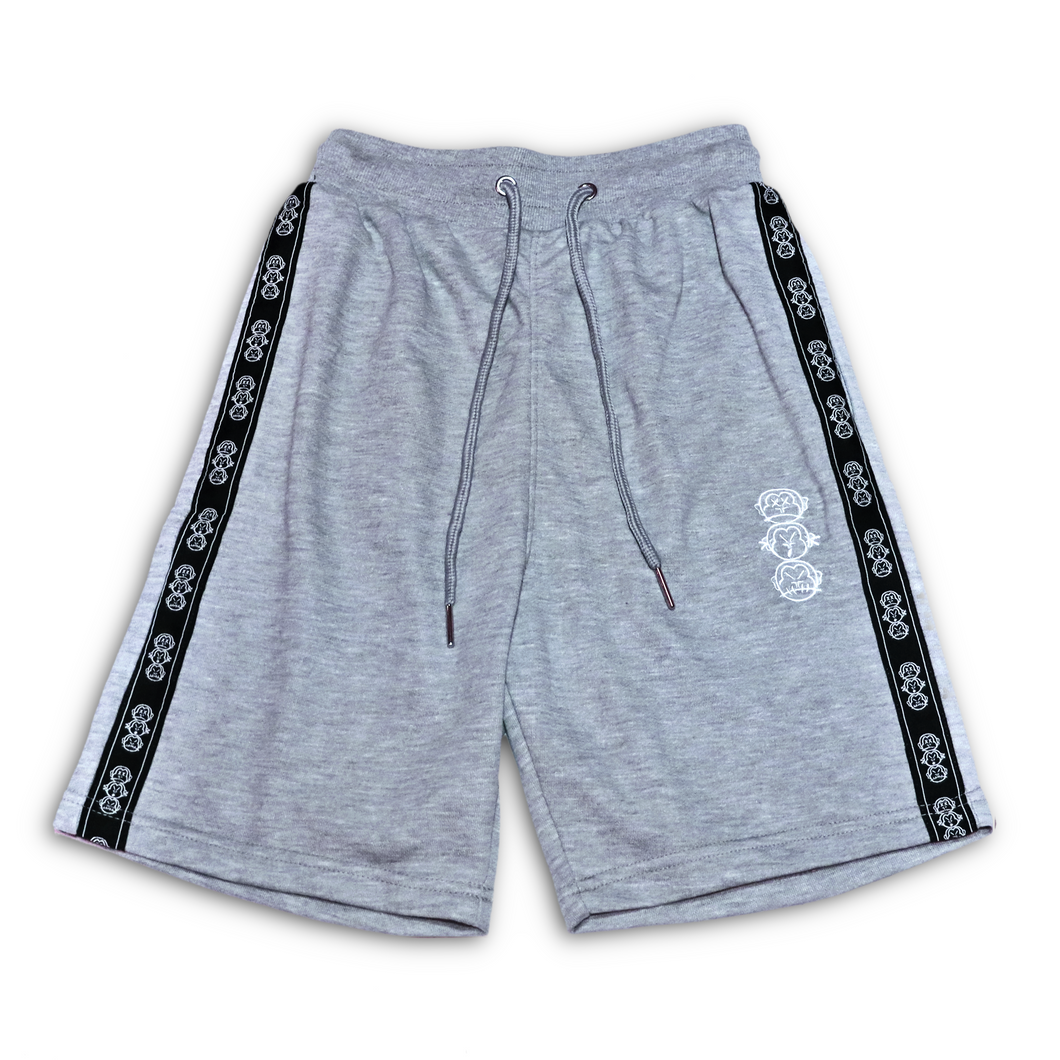 Repeat Logo Tape Zip pocket Jogger Shorts - Heather Grey