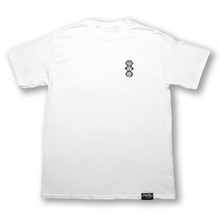 Load image into Gallery viewer, &#39;Three Wise Monkeys&#39; Mini Logo Short Sleeve White Tee
