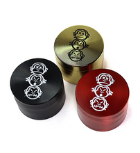 Load image into Gallery viewer, 4 Chamber Crystal Catcher &#39;Three Wise Monkeys&#39; Grinder
