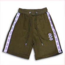 Load image into Gallery viewer, Repeat Logo Tape Zip pocket Jogger Shorts - Olive Green
