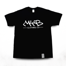 Load image into Gallery viewer, &#39;MYB Handstyle&#39; Large Logo - Short Sleeve Black Tee
