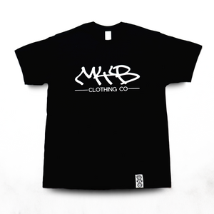 'MYB Handstyle' Large Logo - Short Sleeve Black Tee