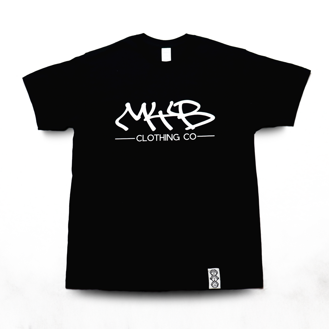 'MYB Handstyle' Large Logo - Short Sleeve Black Tee