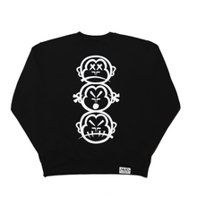 Load image into Gallery viewer, &#39;Three Wise Monkeys&#39; - Large Print - Premium Black Cotton Sweatshirt
