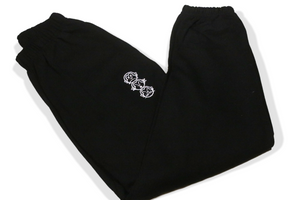 'Three Wise Monkeys' Embroidered Matching Hooded Tracksuit - Black