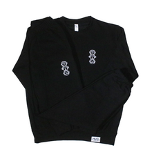 Load image into Gallery viewer, &#39;Three Wise Monkeys&#39; Embroidered Crew Neck Tracksuit - Black
