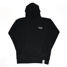 Load image into Gallery viewer, &#39;MYB Handstyle&#39; Embroidered Premium Black Hoody with &#39;Three Wise Monkeys&#39; BackPrint
