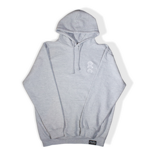 'Three Wise Monkeys' Embroidered Heather Grey Hoodie - Part of Matching Set