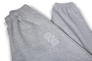 'Three Wise Monkeys' Embroidered Grey Joggers