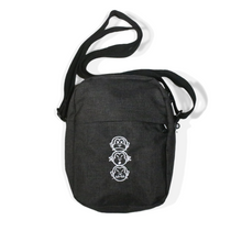 Load image into Gallery viewer, Asphalt Grey &#39;Three Wise Monkeys&#39; Embroidered Flight Bag

