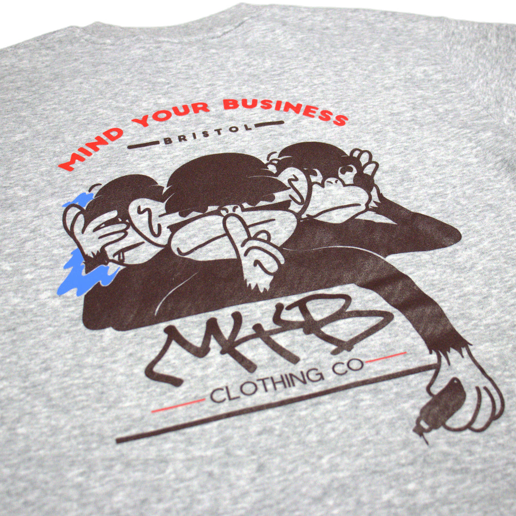 Premium Heather Grey Backprint Sweatshirt