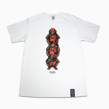 Load image into Gallery viewer, Totem Pole &#39;Three Wise Monkeys&#39; Graphic - Short Sleeve White Tee
