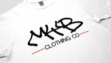 Load image into Gallery viewer, &#39;MYB Handstyle&#39; Large Logo - Short Sleeve White Tee
