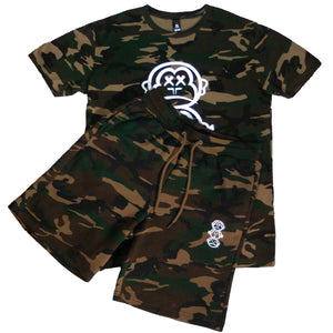 Camo 2 Piece Combo - With large logo 'Three Wise Monkeys' T Shirt